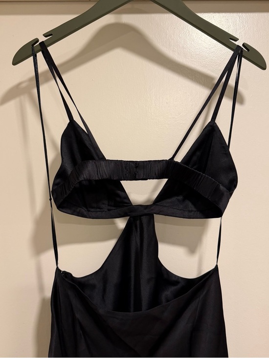 Cult Gaia Raisa feather-embellished black gown maxi dress Size Small - Picture 11 of 12